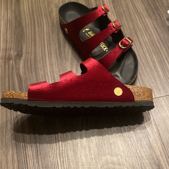 Birkenstock Florida velvet Maroon - Picture 2 of 5